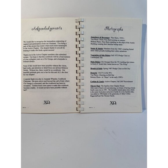 Cooking With Chi Omega SFA Cookbook Recipes Remembrance 2008 Stephen F Austin - Picture 7 of 14